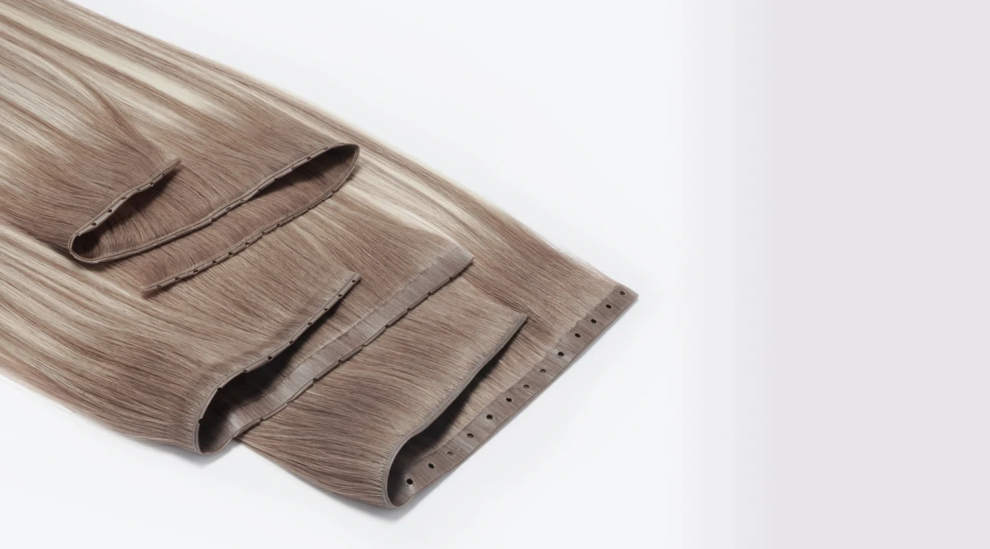 Butterfly-style weft extensions laid out to show their construction