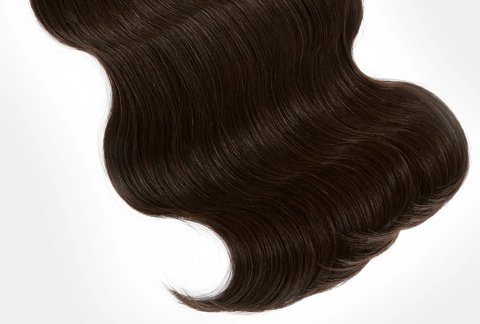 Close-up of dark waved hair texture