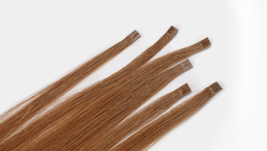 Keratin bond hair extensions showing their attachment format