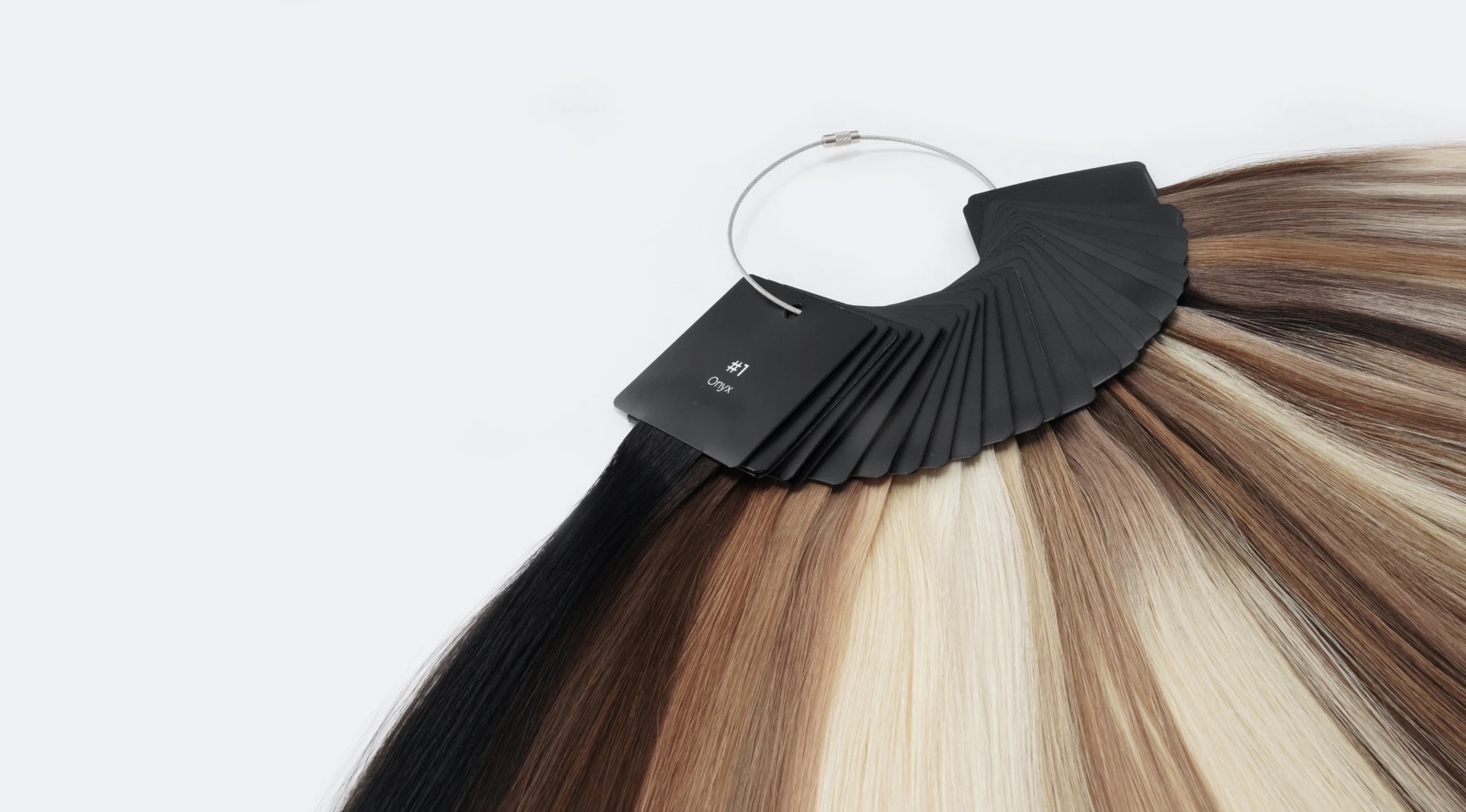 Hair colour ring showing a range of shades