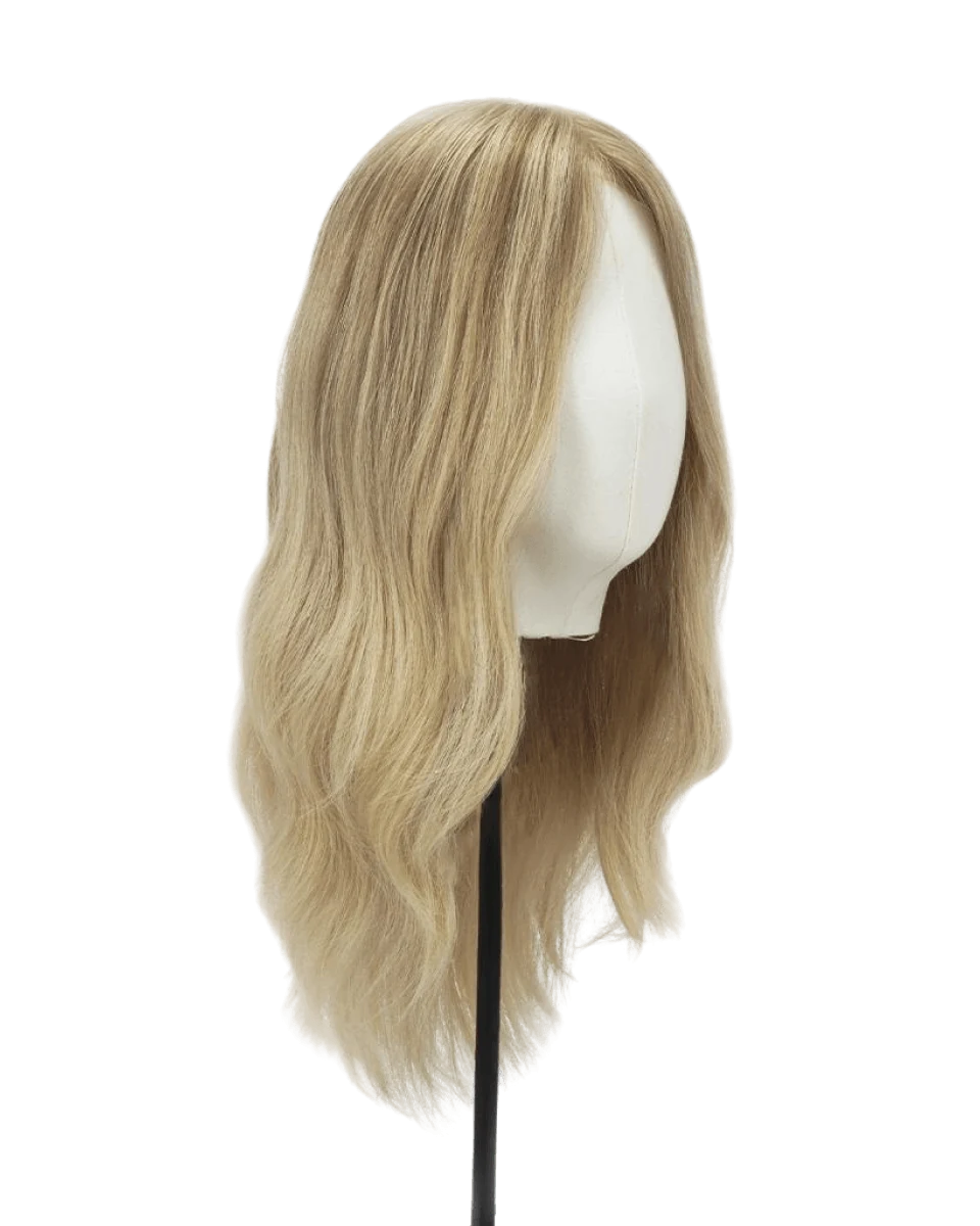 Blonde wig with a softly waved shoulder-length style